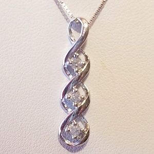 Jewelry - 10k white gold necklace with diamonds Jewelry - 10k white gold necklace with diamonds
